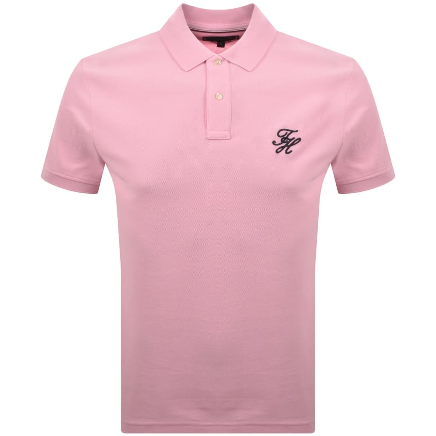 トップス PELLICULE lettering polo T pink Tommy Hilfiger Script Polo Classic Pink | Mainline Menswear us